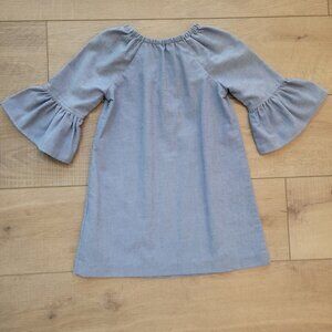 Kelly’s Kids Girls Size 4/5 Chambray Denim Bell Sleeve Dress. Classic Southern